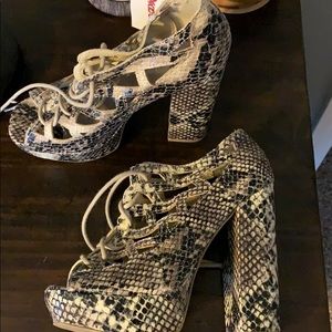 Snake print heels